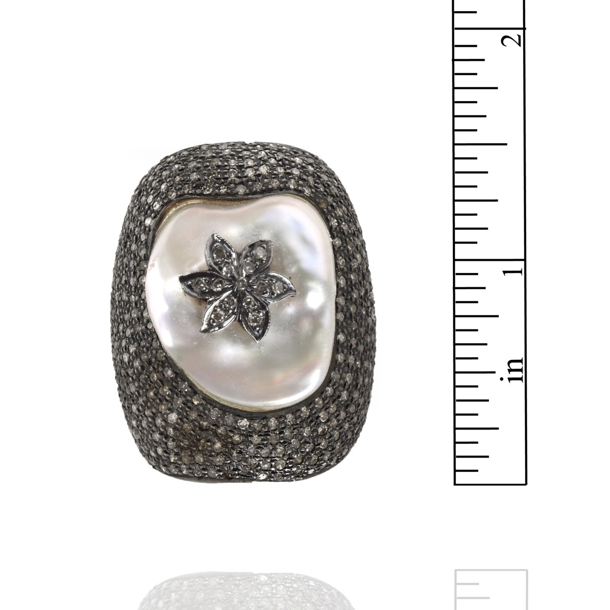 Diamond, Pearl and 14K Ring