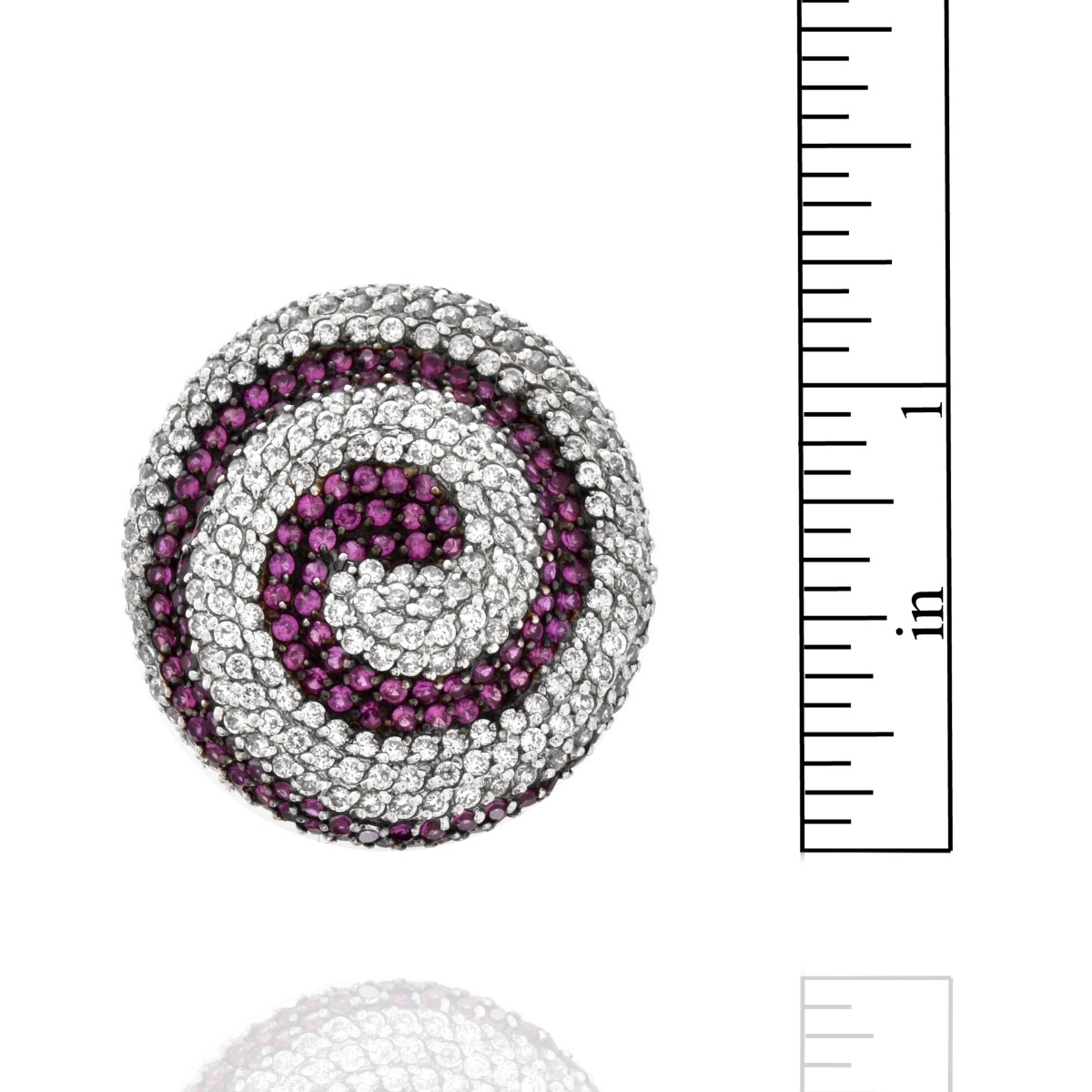 Diamond, Ruby and Silver Ring