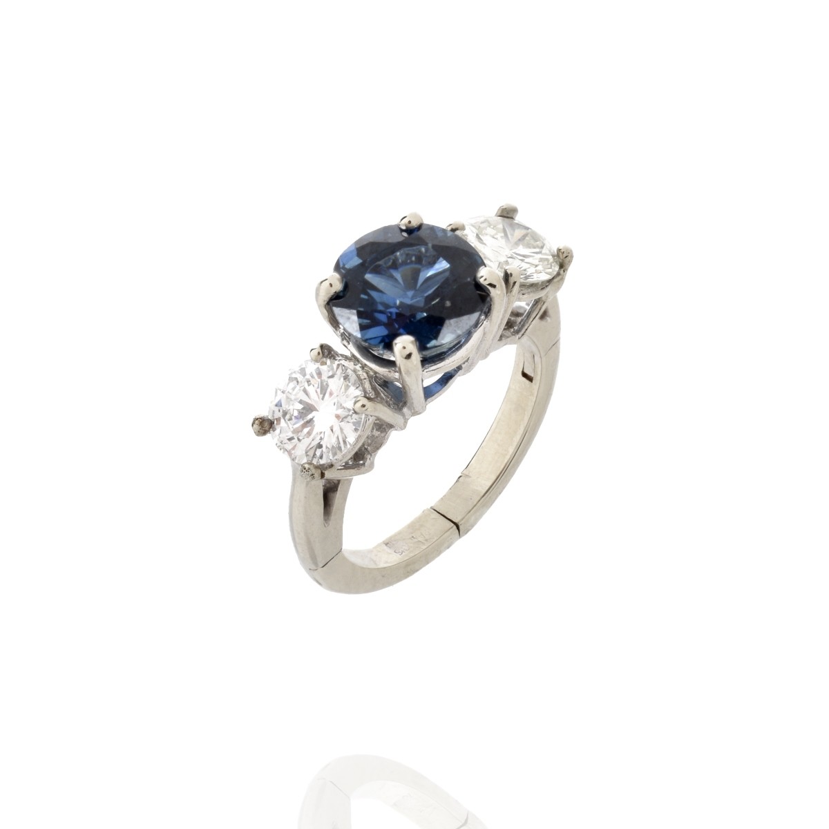 Sapphire, Diamond and 14K Ring