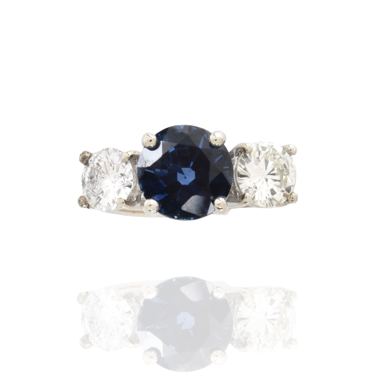 Sapphire, Diamond and 14K Ring