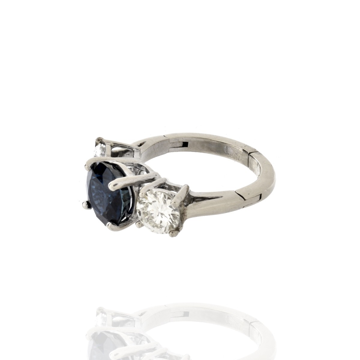 Sapphire, Diamond and 14K Ring