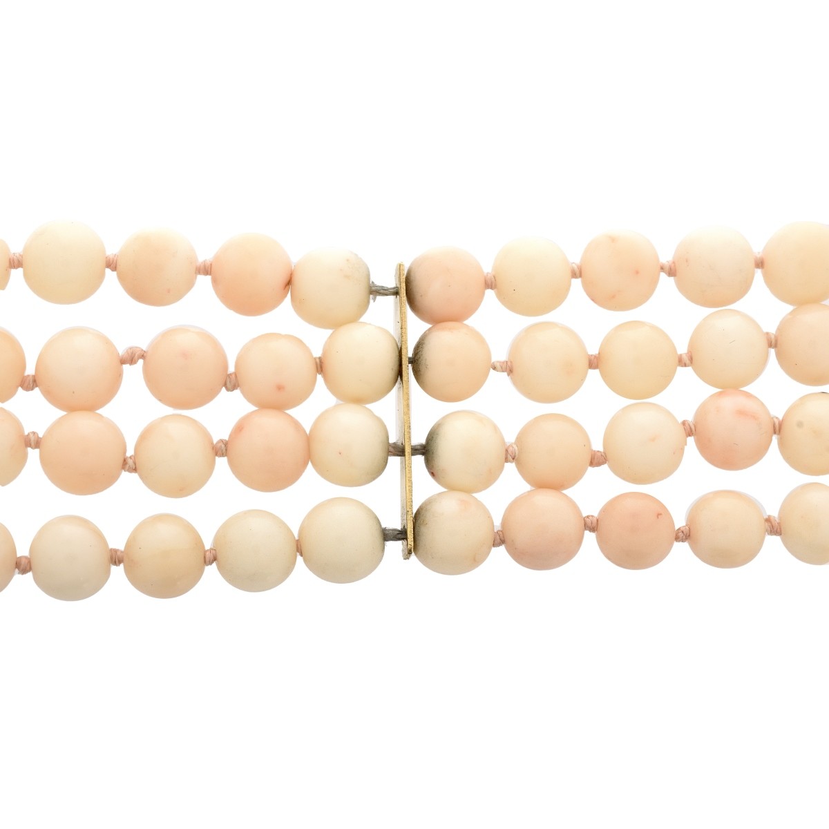 Coral, Diamond and 14K Bracelet