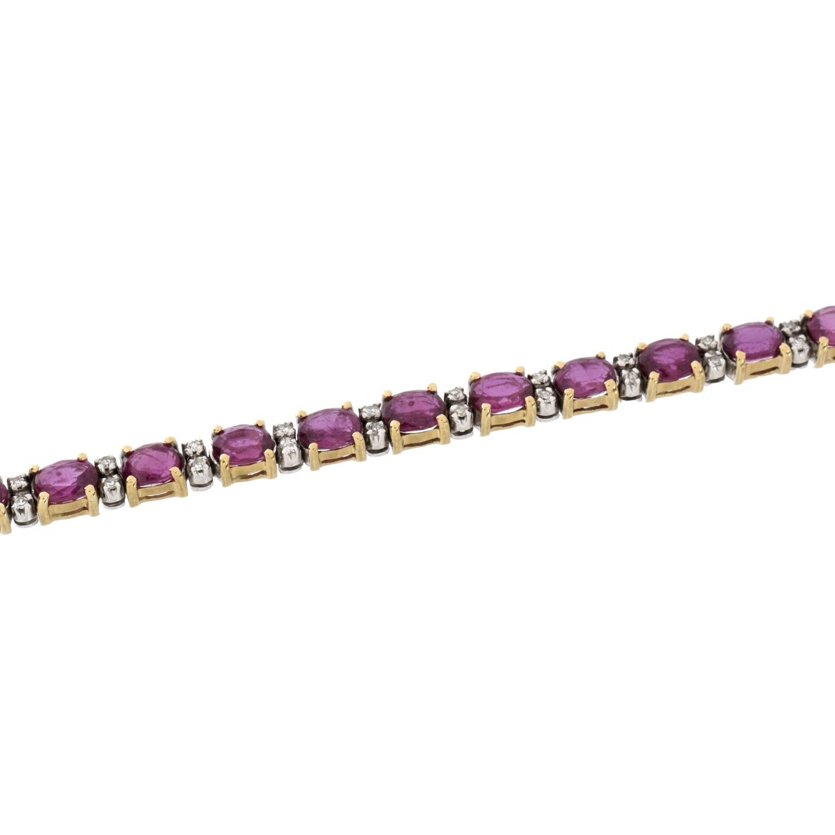 Ruby, Diamond and 14K Tennis Bracelet