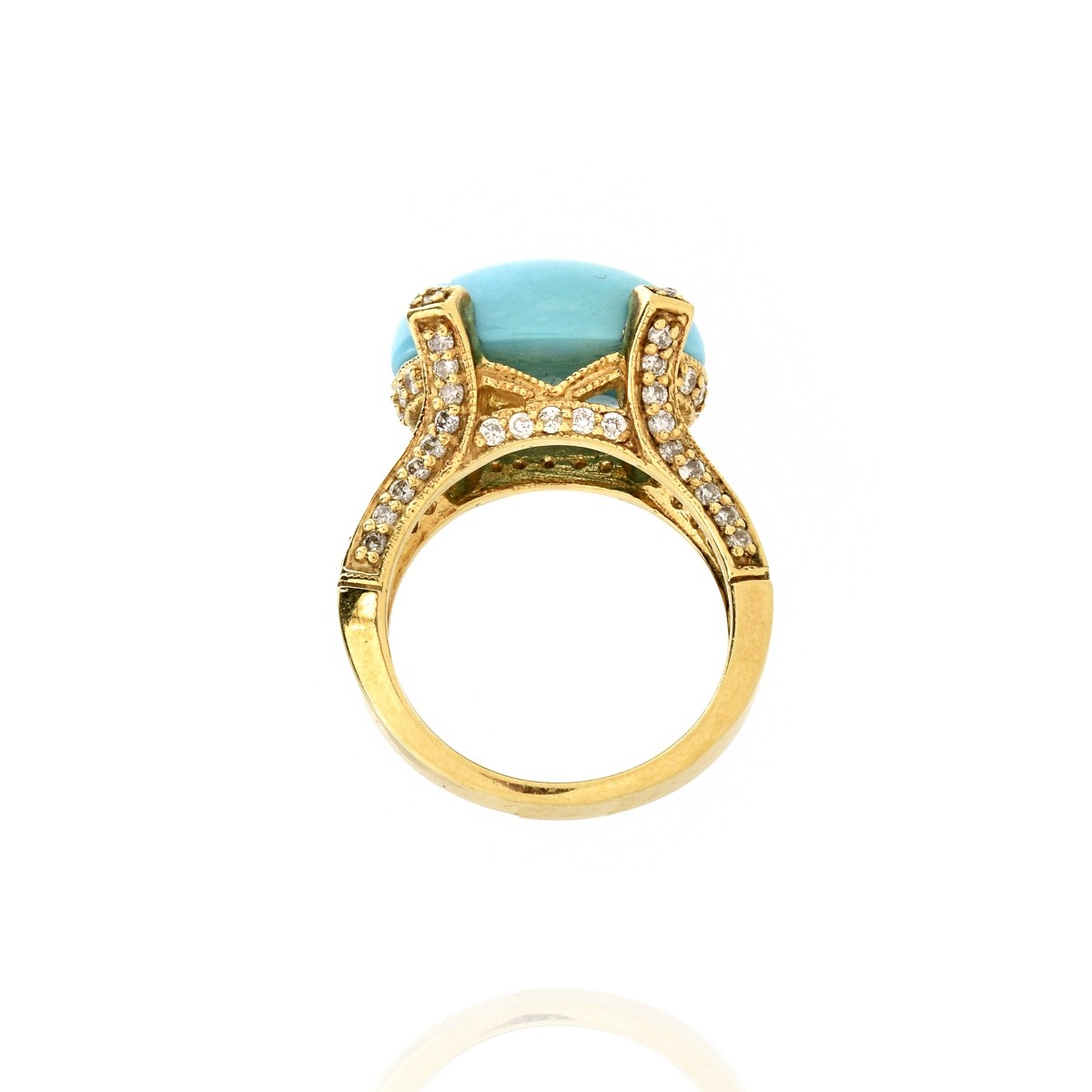 Turquoise, Diamond and 18K Ring