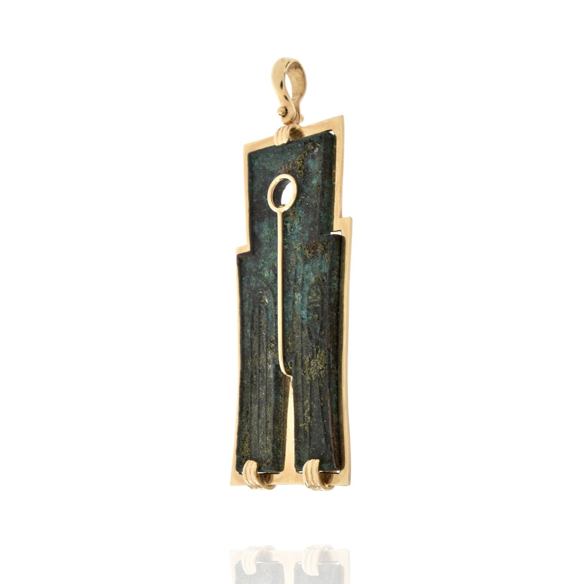 Bronze and 14K Pendant