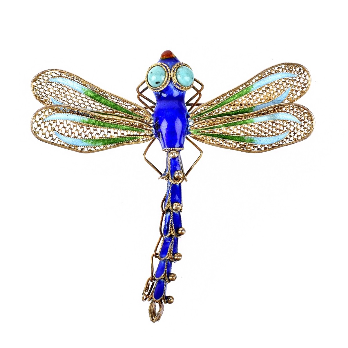 Vintage Sterling Silver Dragonfly Brooch