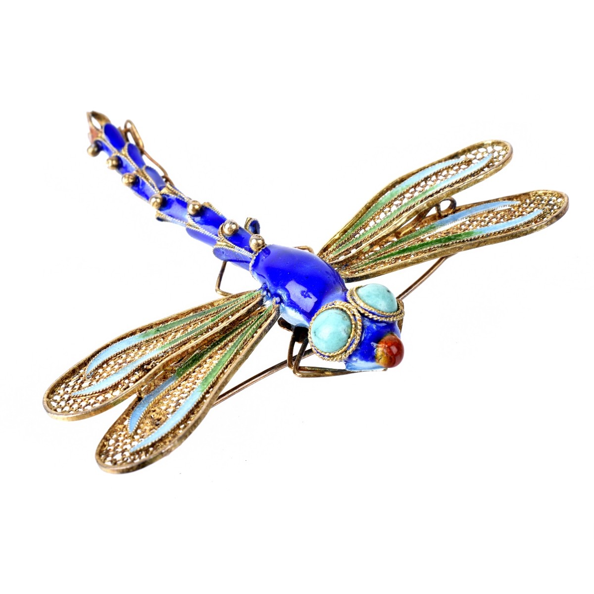 Vintage Sterling Silver Dragonfly Brooch