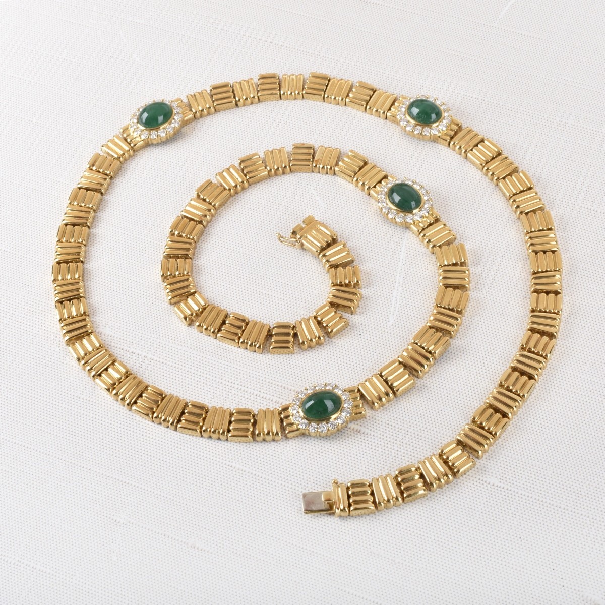 Emerald, Diamond and 18K Necklace