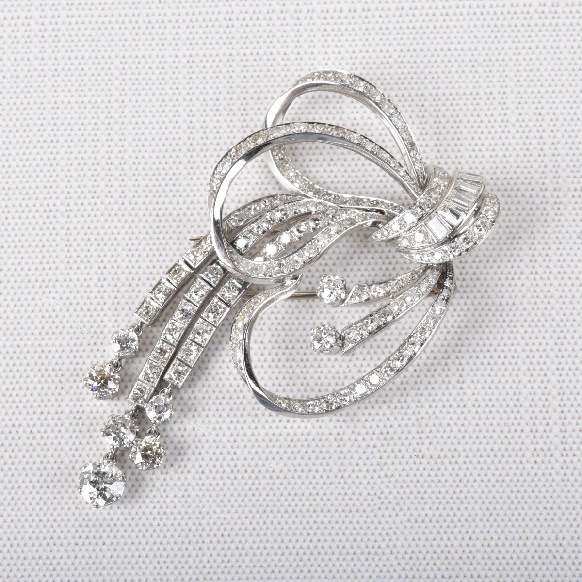 Diamond and Platinum Brooch