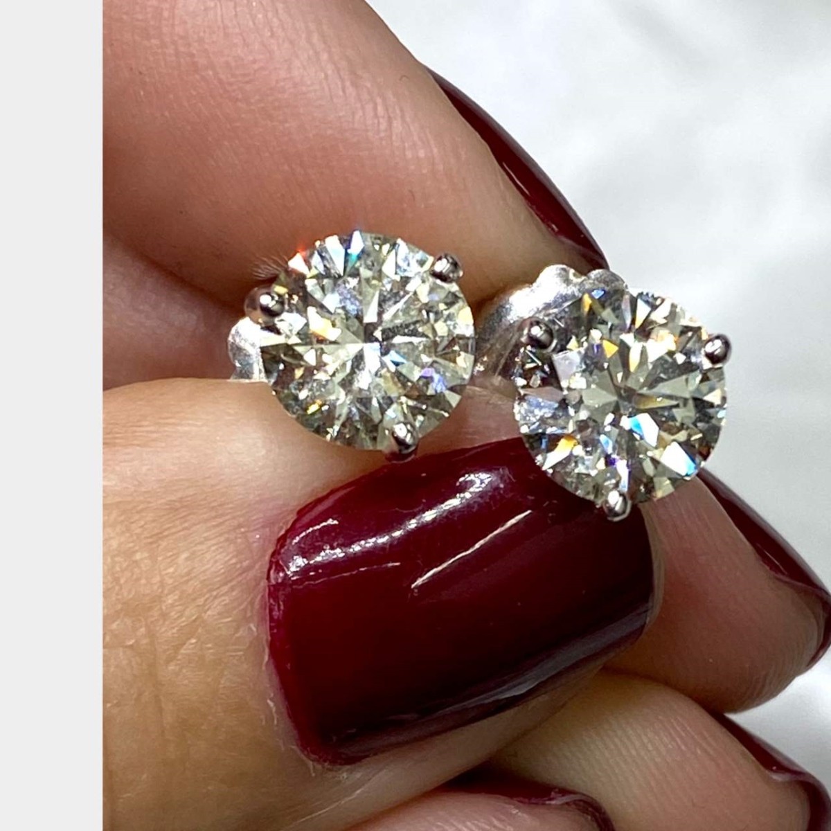 GIA Diamond and 14K Ear Studs