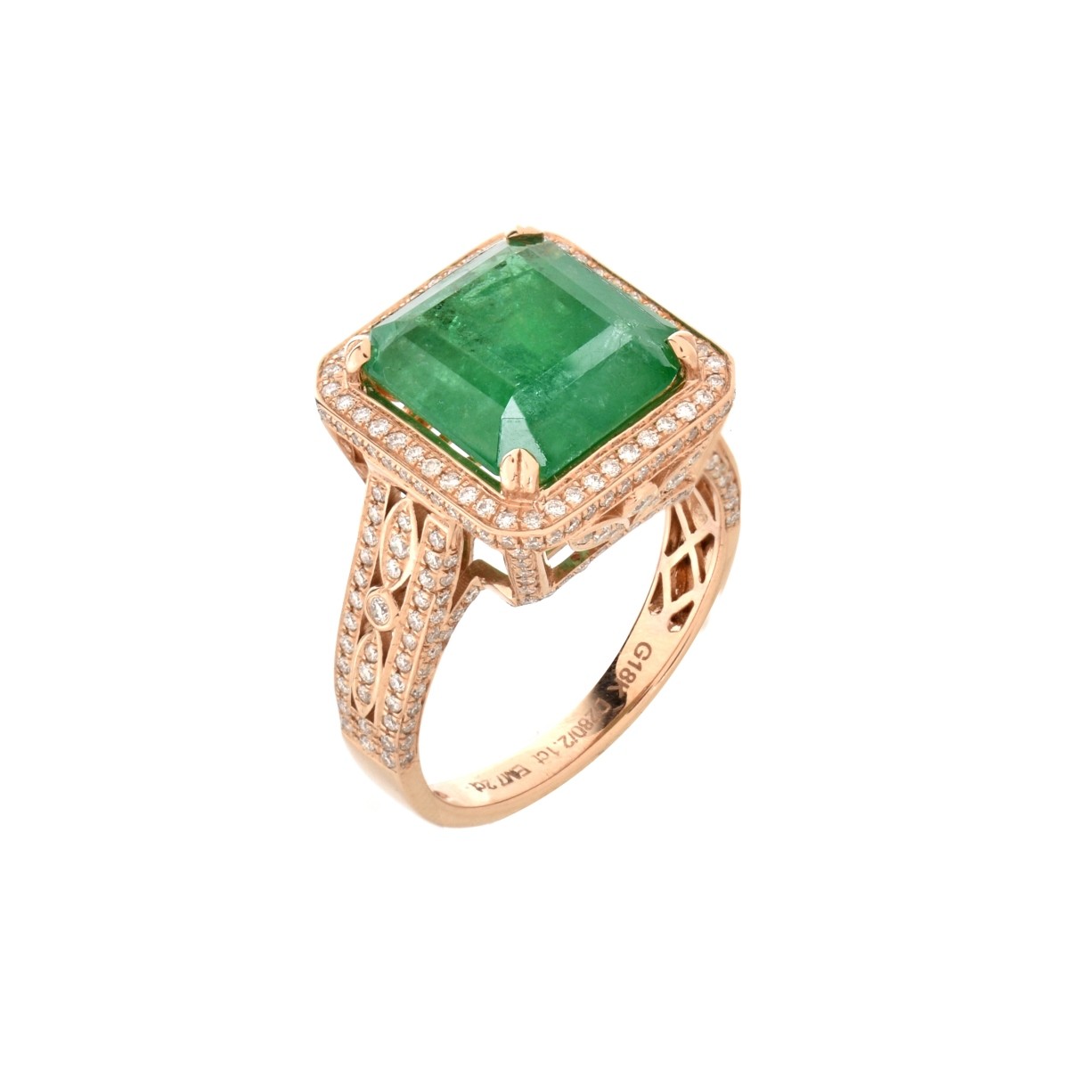 EGL Emerald, Diamond and 18K Ring