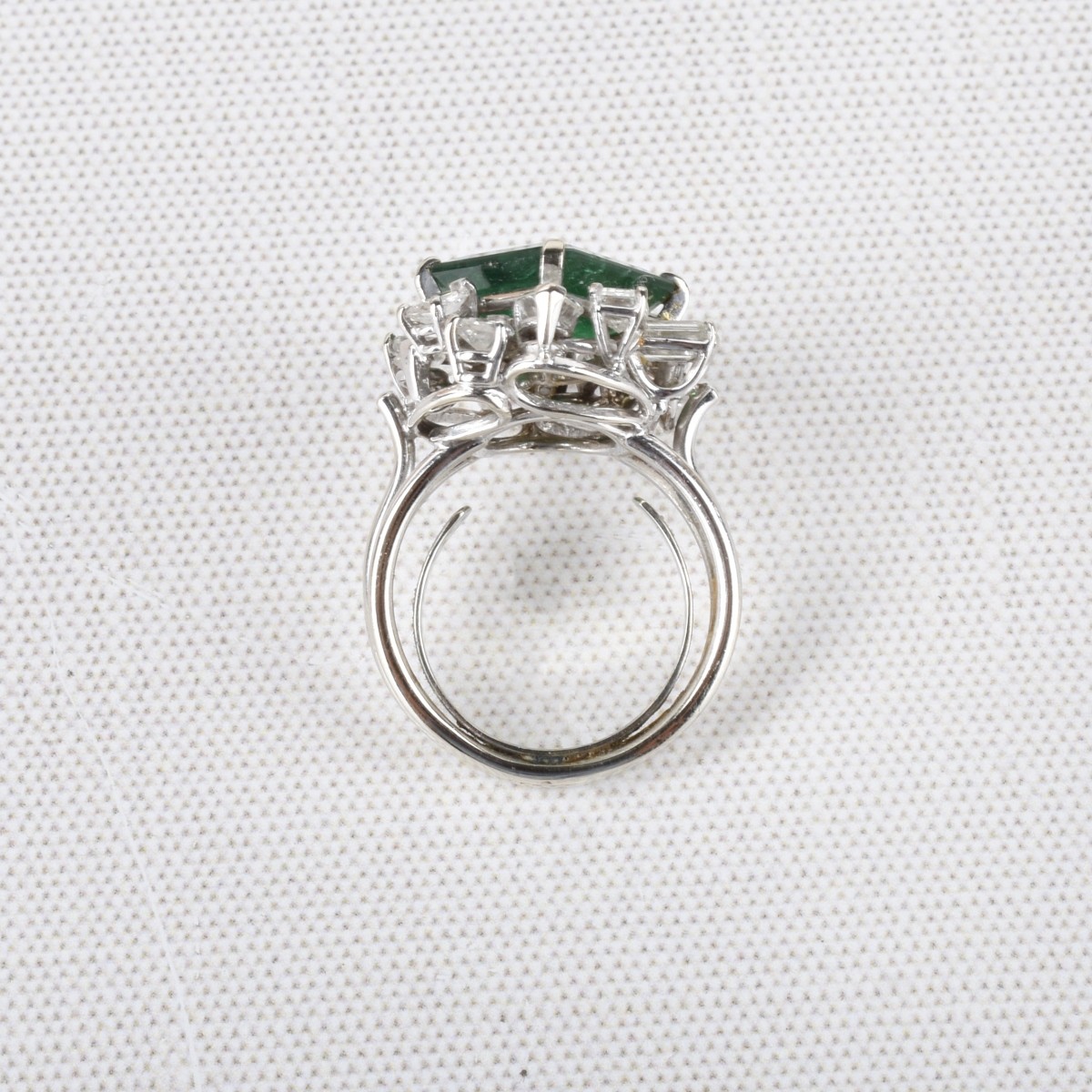 Emerald, Diamond and 14K Ring