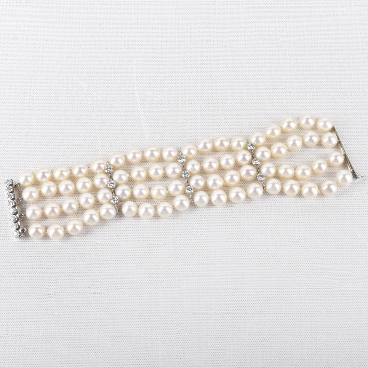 Pearl, Diamond and 14K Bracelet