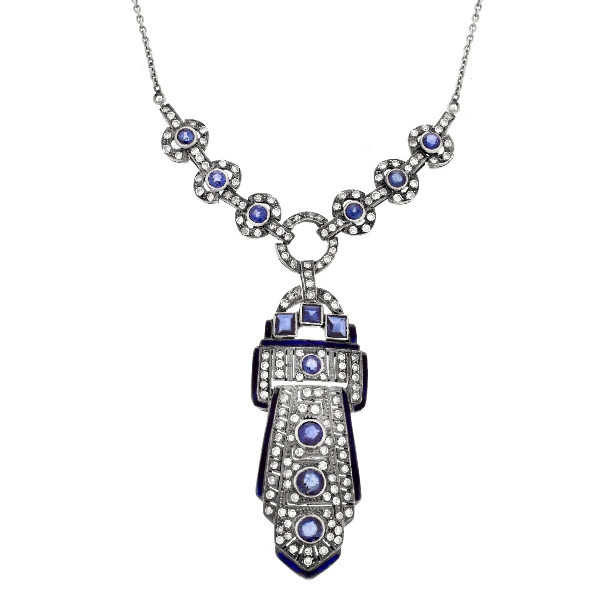 Sapphire, Diamond and 18K Necklace