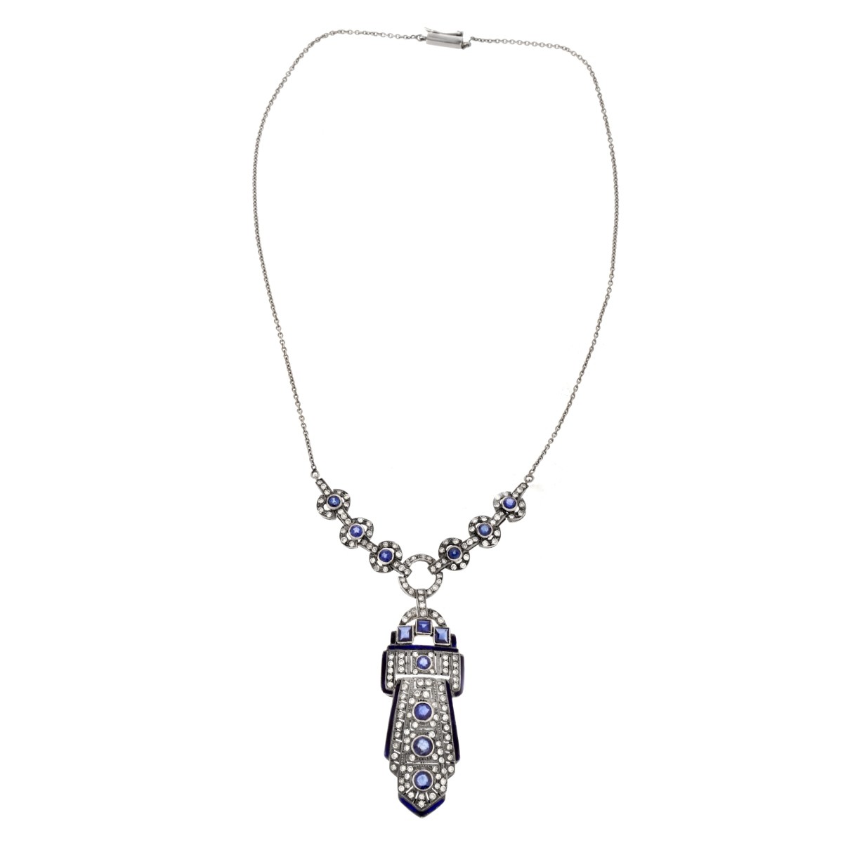 Sapphire, Diamond and 18K Necklace