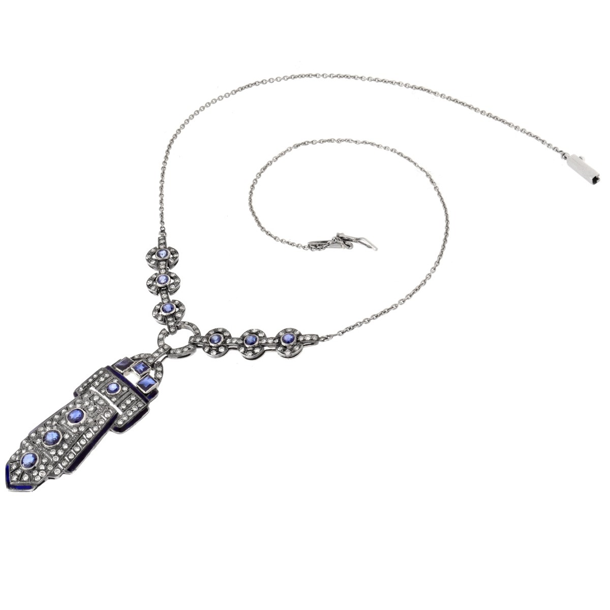 Sapphire, Diamond and 18K Necklace