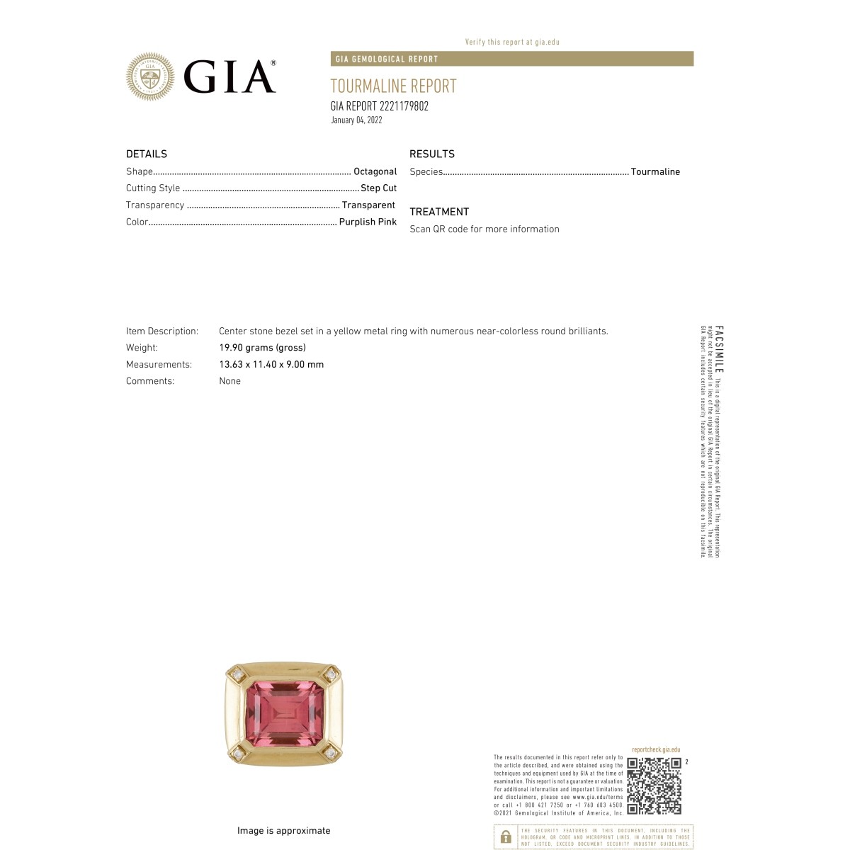 GIA Tourmaline, Diamond and 18K Ring