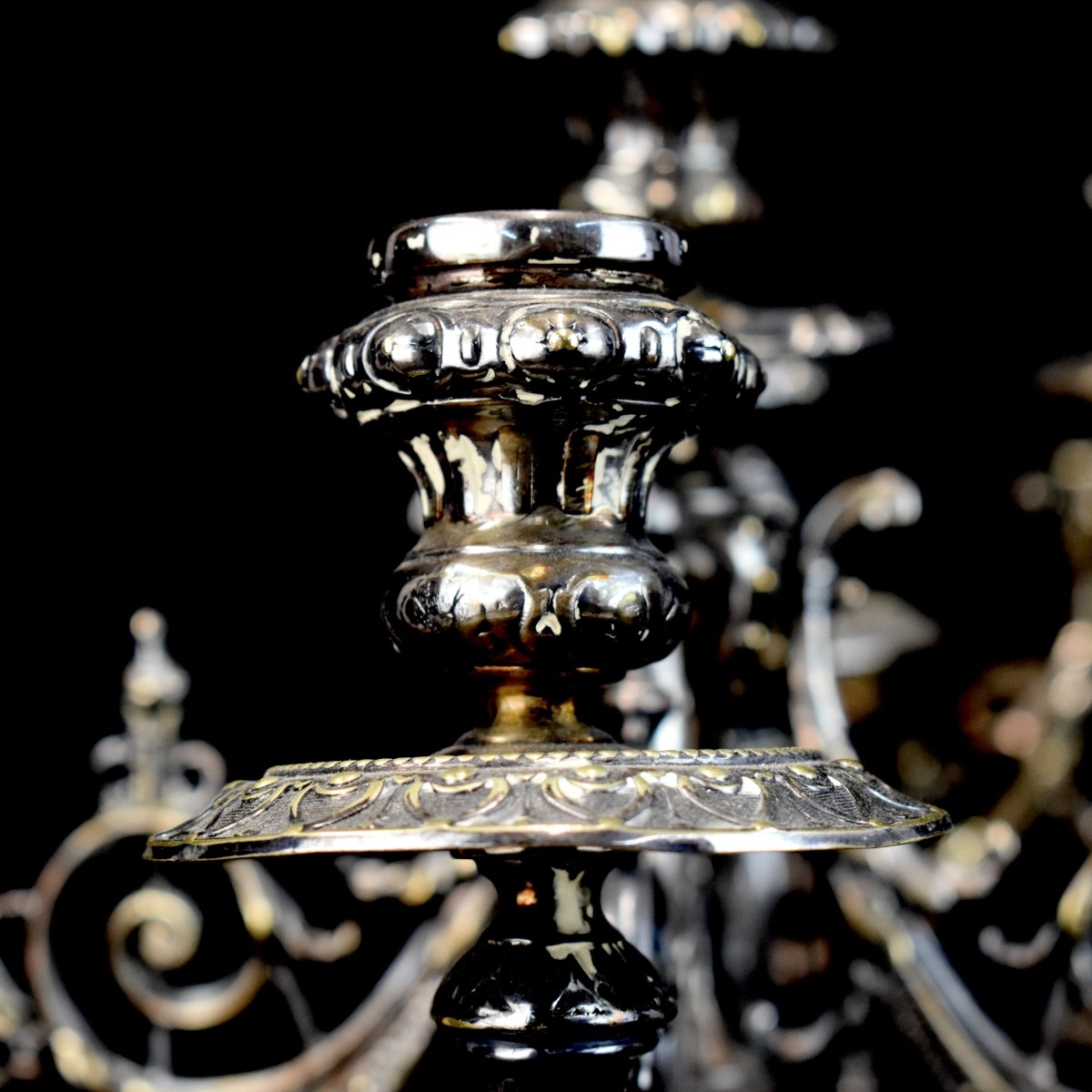 Pr Silverplate Repousse Candelabra