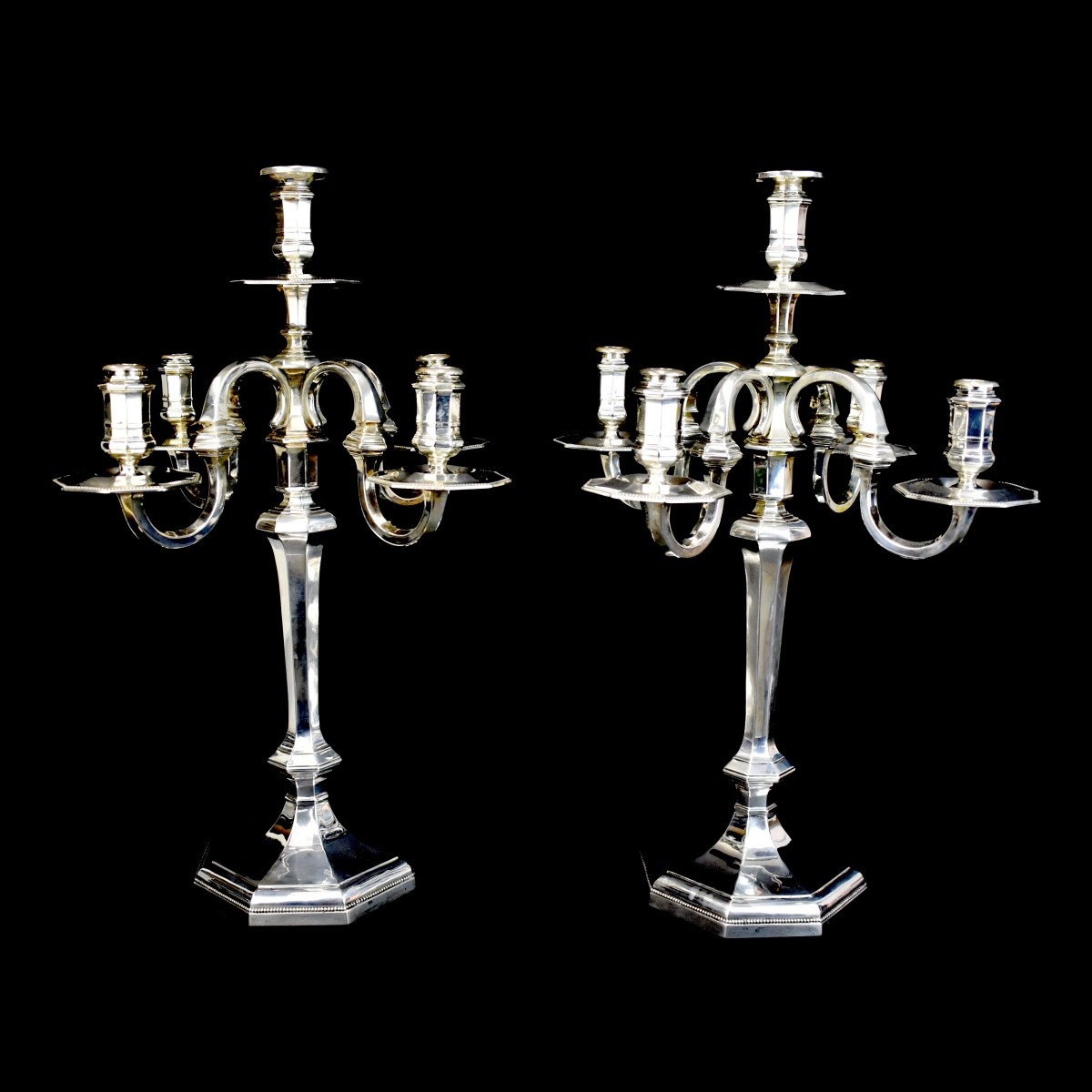 Pr German 800 Silver Candelabra