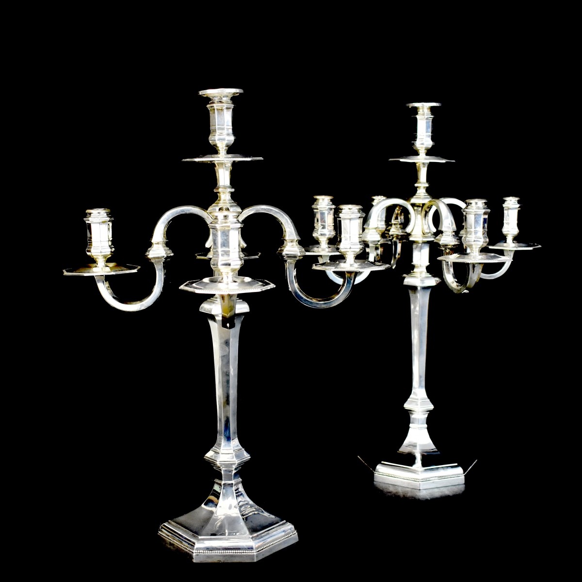 Pr German 800 Silver Candelabra