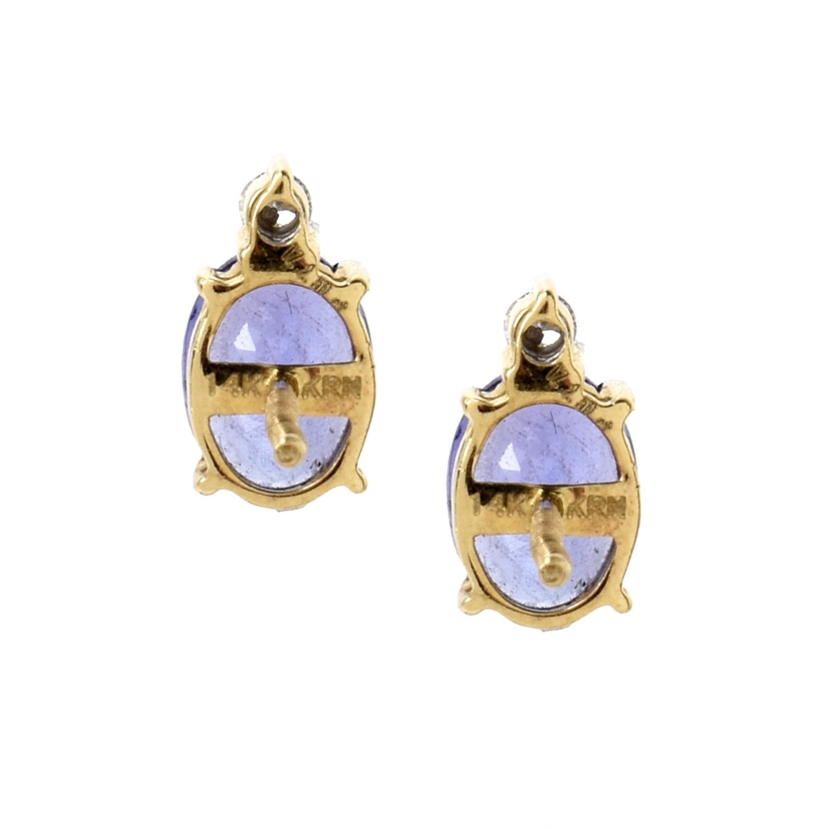 Tanzanite, Diamond and 14K Ear Studs