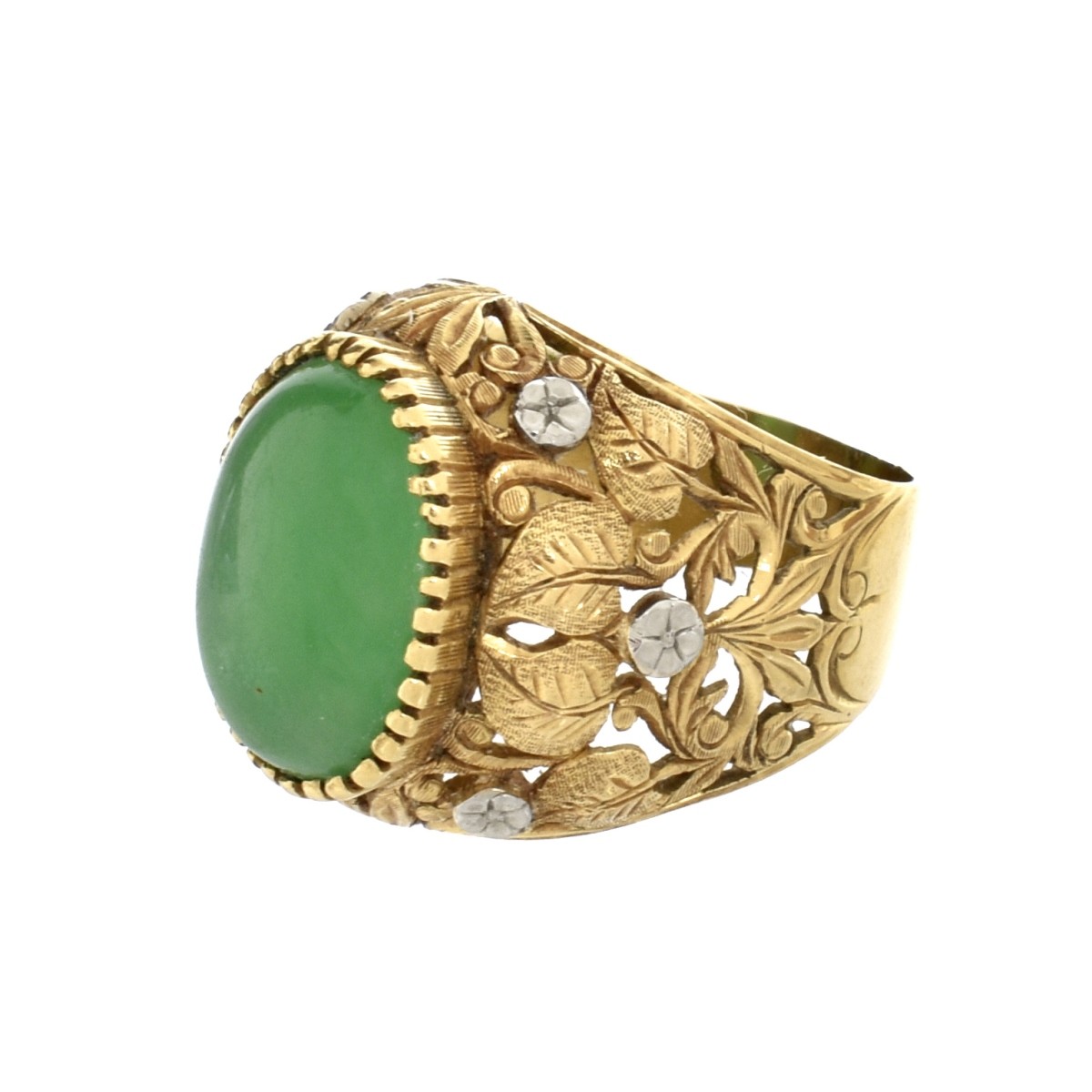 Jade and 18K Ring