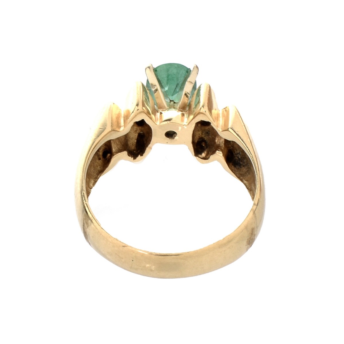 Emerald, Diamond and 14K Ring