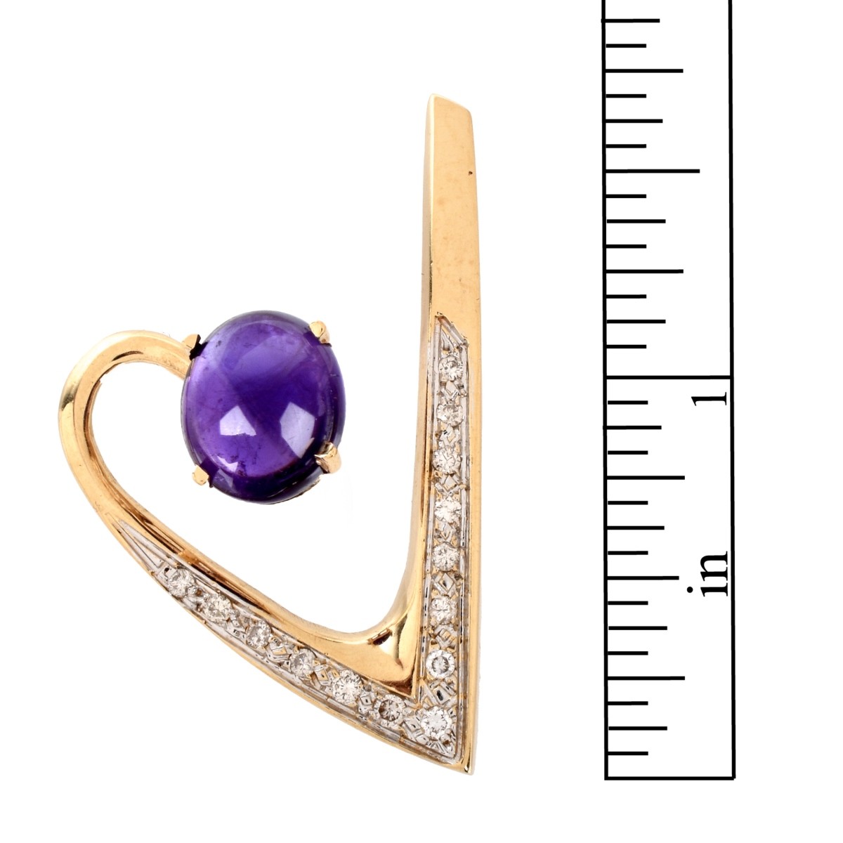 Amethyst, Diamond and 14K Pendant