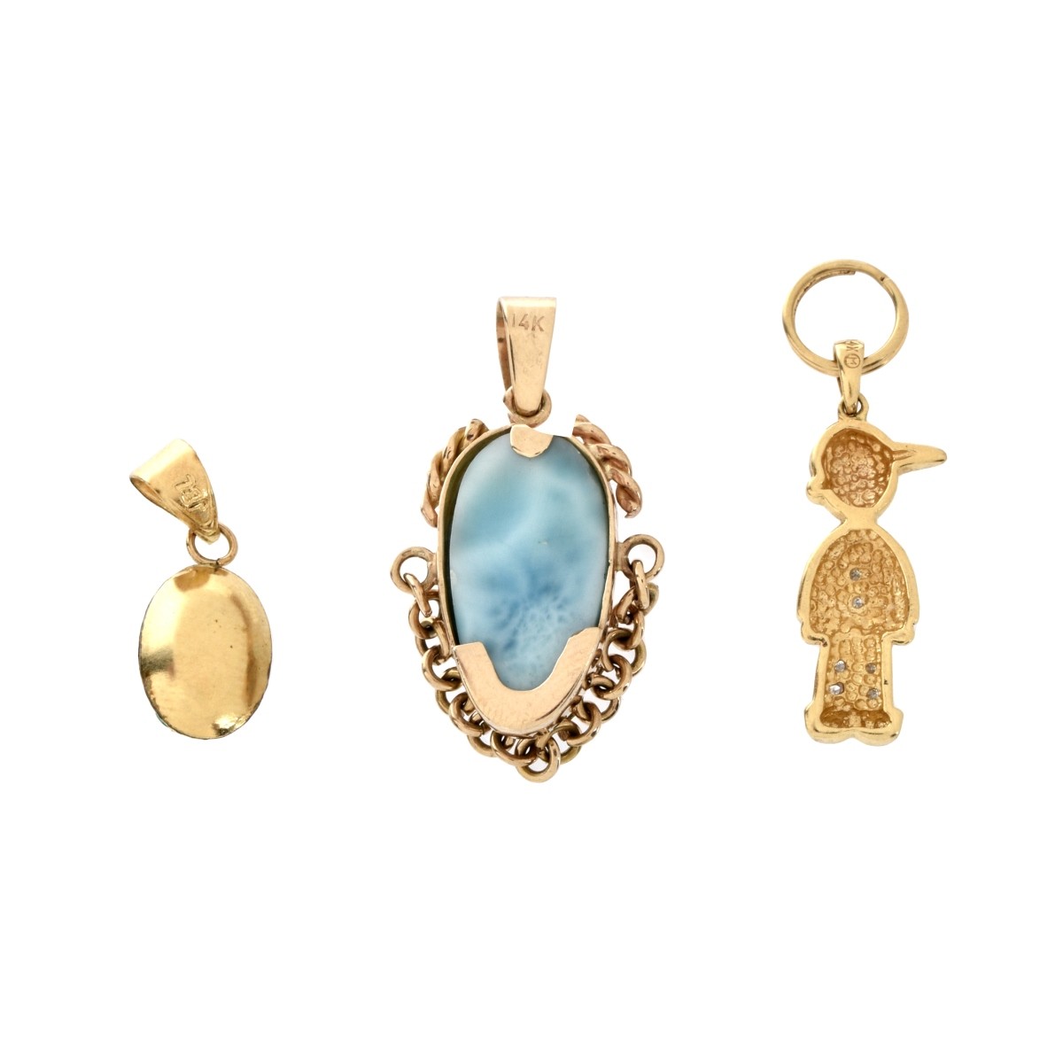 Gemstone and Yellow Gold Pendants