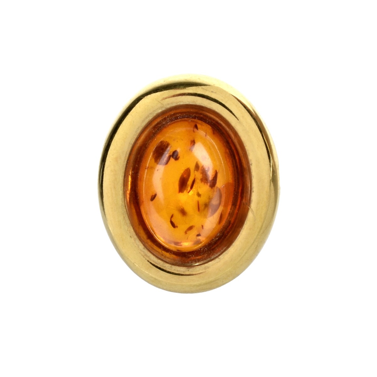 Amber and 18K Ring