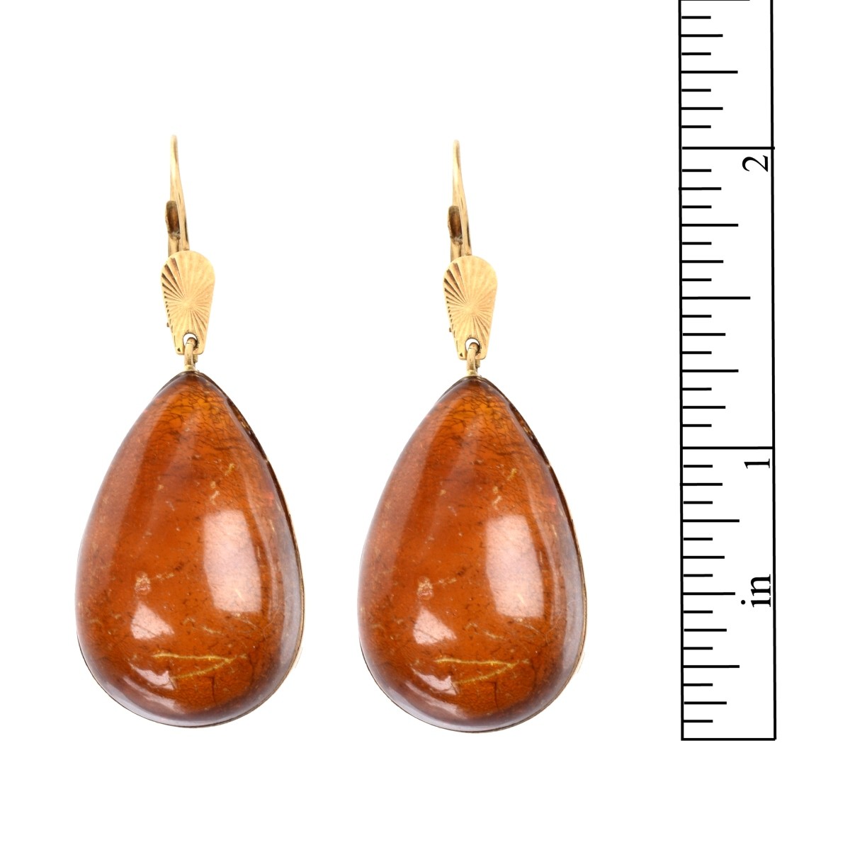 Amber and 14K Earrings