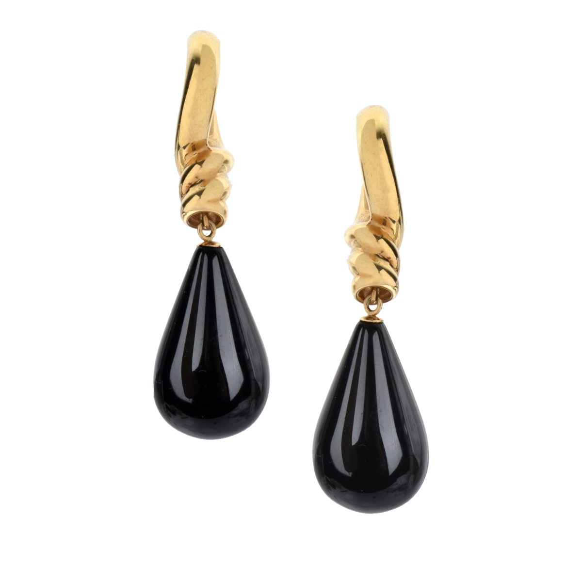 Onyx and 14K Earrings