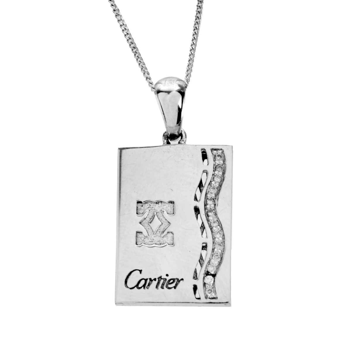 Cartier Diamond and 18K Pendant Necklace