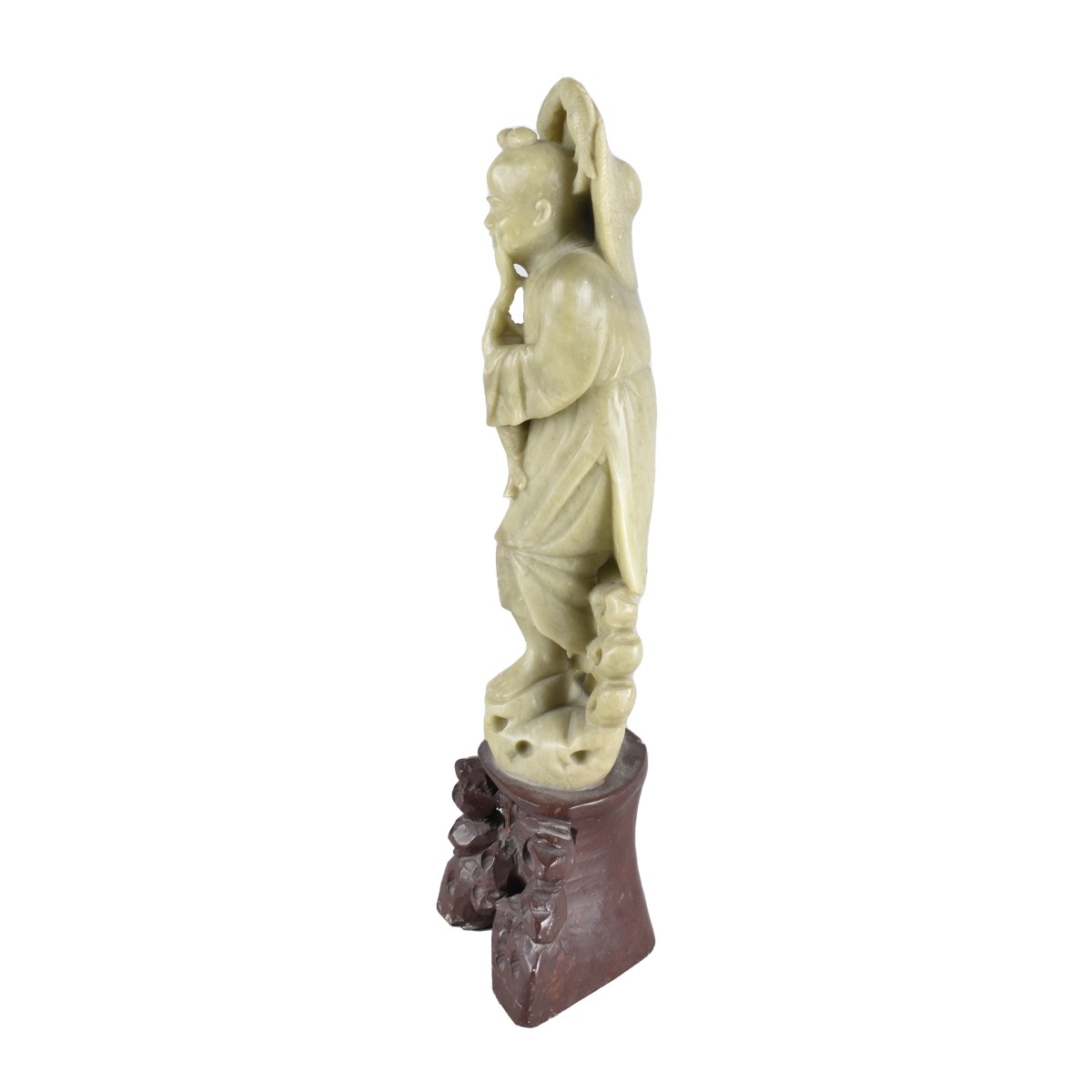 Large Chinese Fisherman Figurine