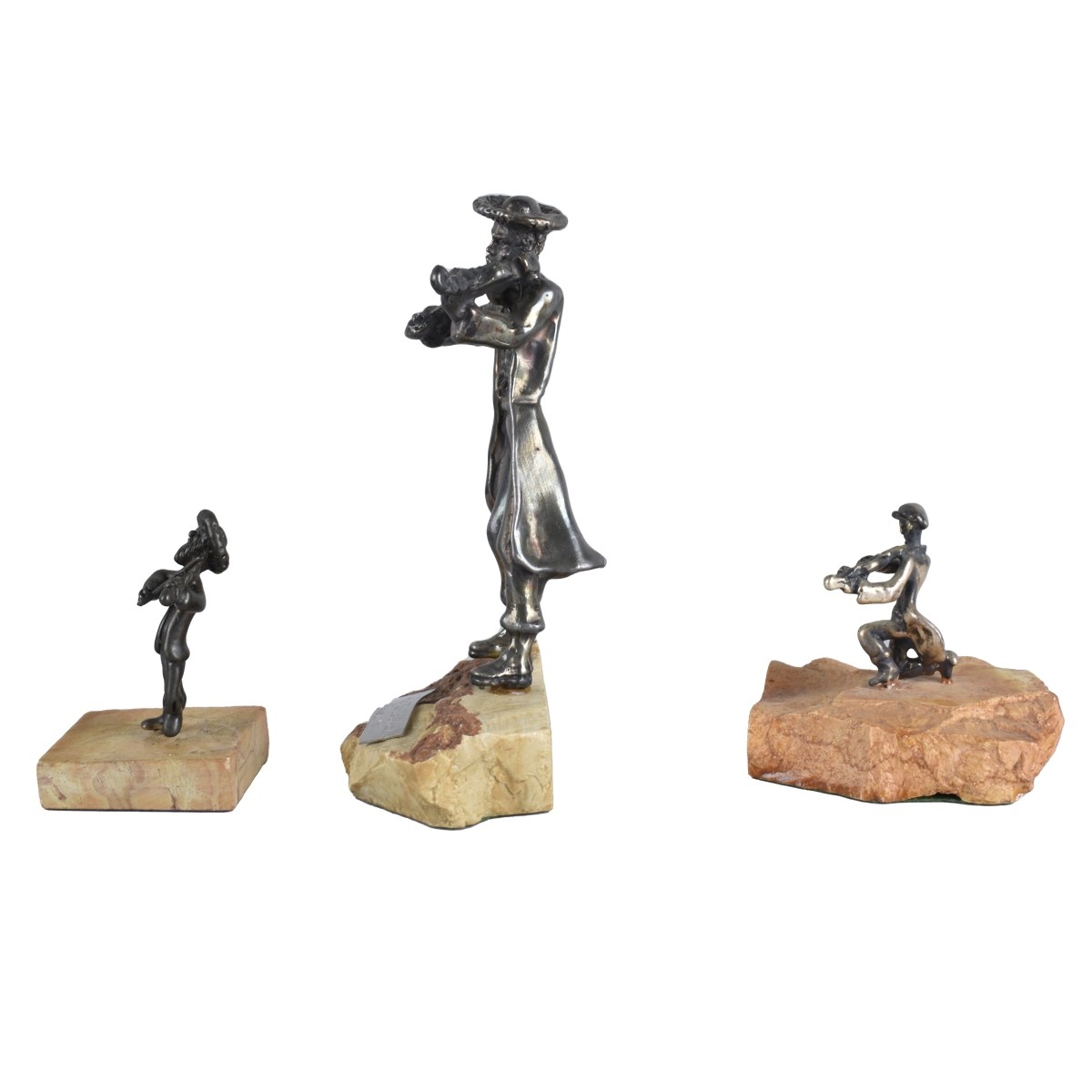 Three Vintage Israeli Sterling Silver Figurines