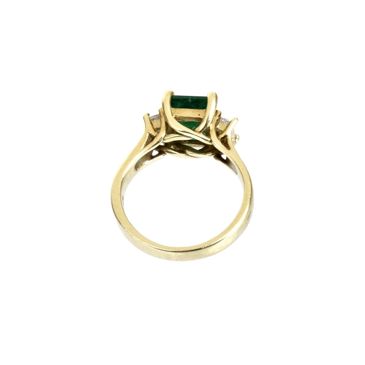 Emerald, Diamond and 14K Ring