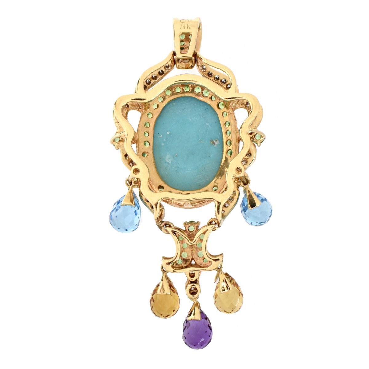 Gemstone and 14K Pendant