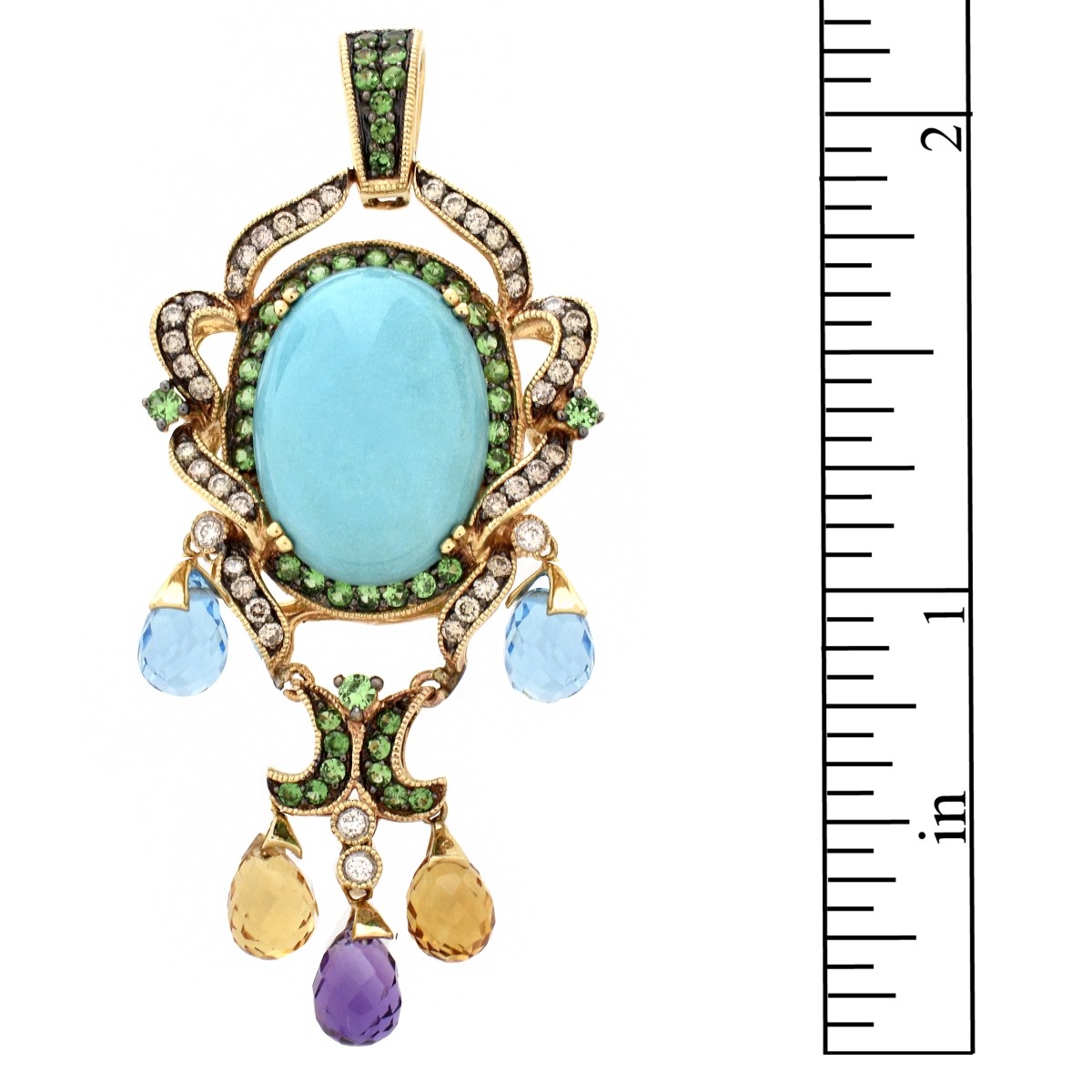 Gemstone and 14K Pendant