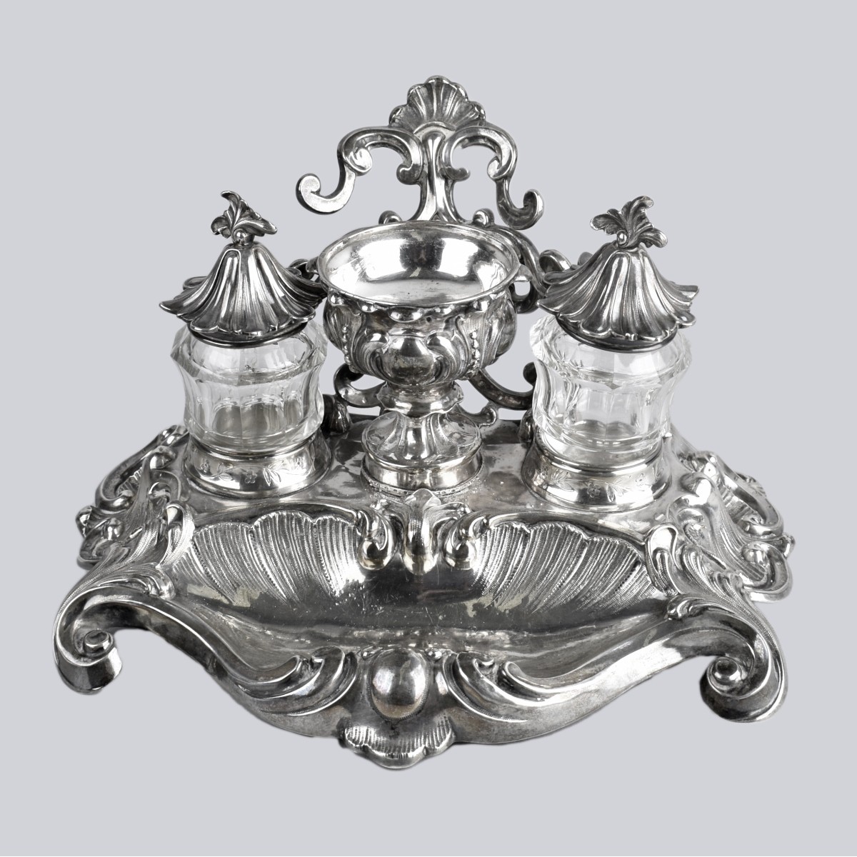 Antique Silver Ink Stand