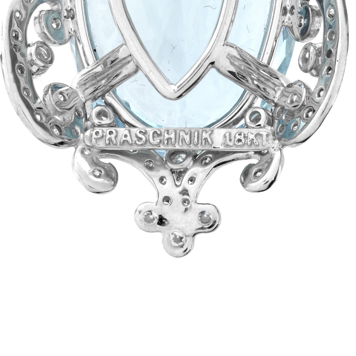 GIA Aquamarine, Diamond and 18K Pendant