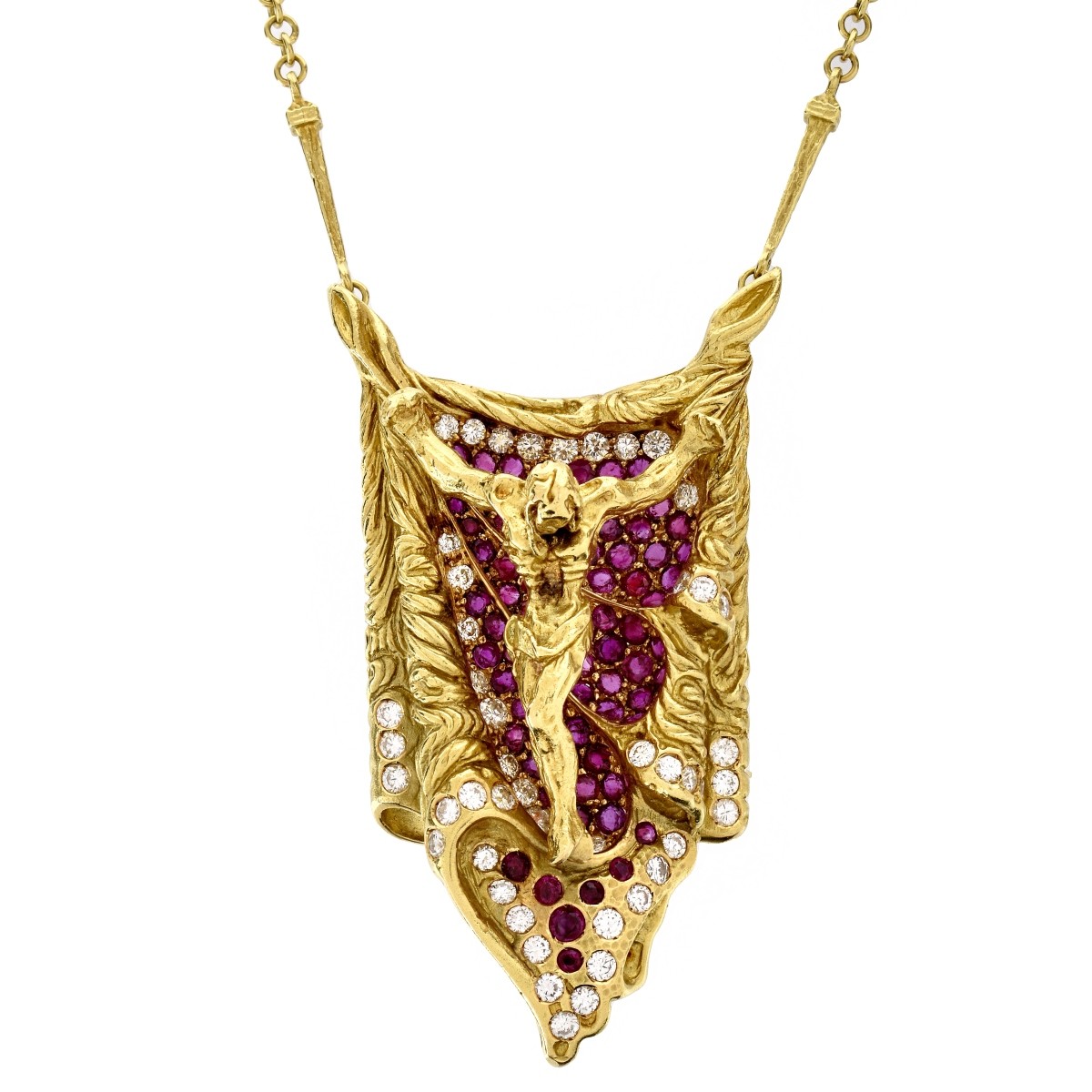 Salvador Dali Ruby, Diamond and 18K Necklace