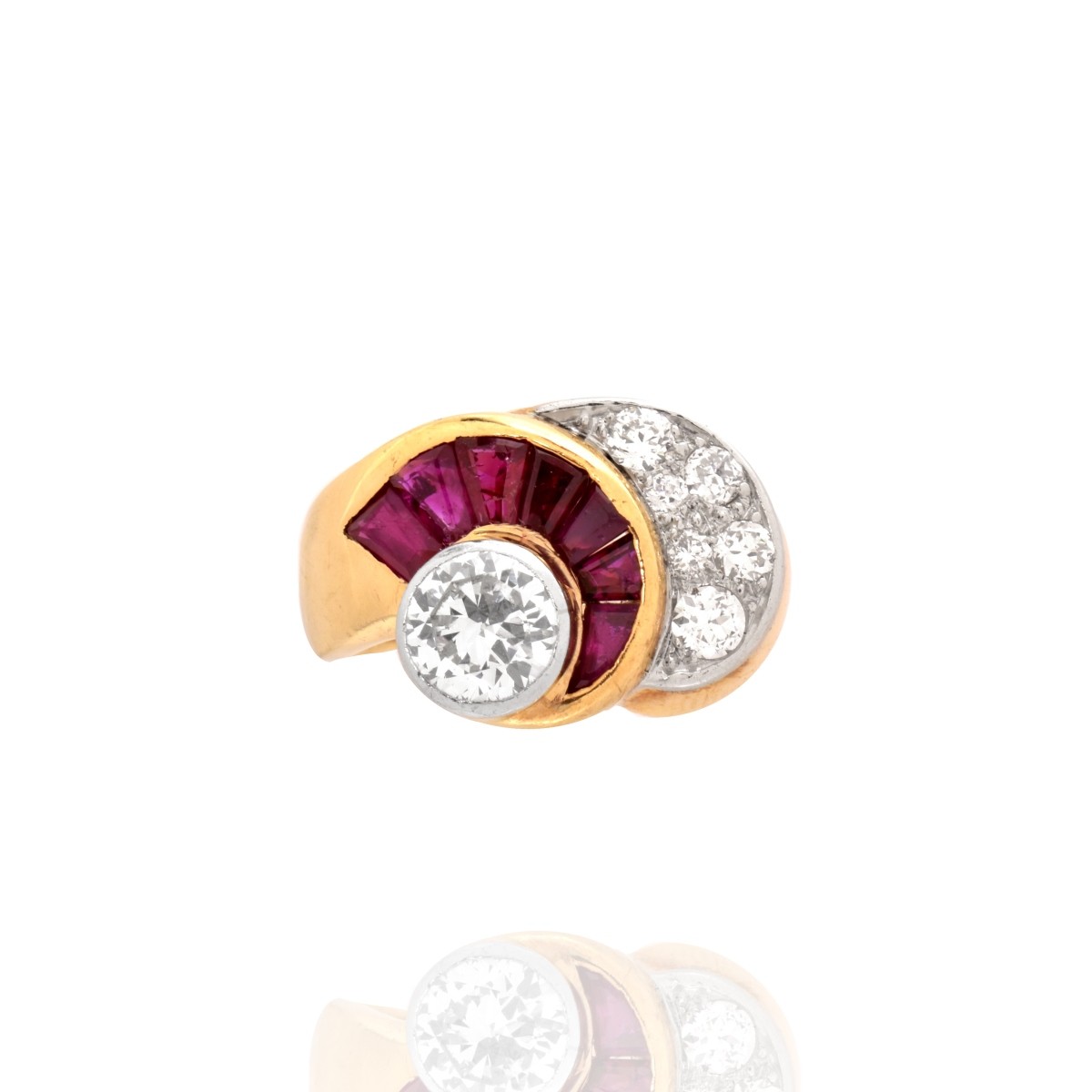 Diamond, Ruby and 14K Ring