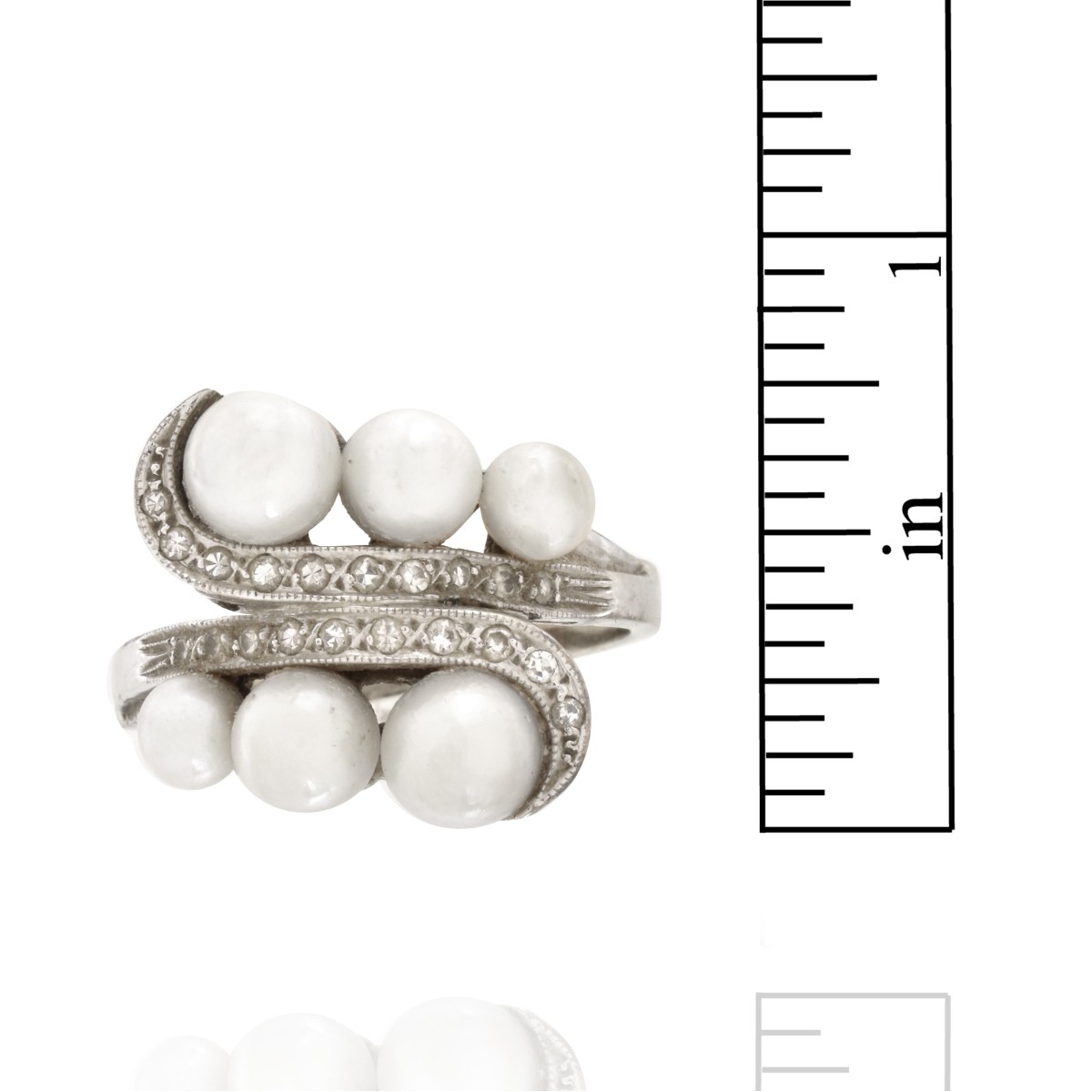 Diamond, Pearl and 14K Ring