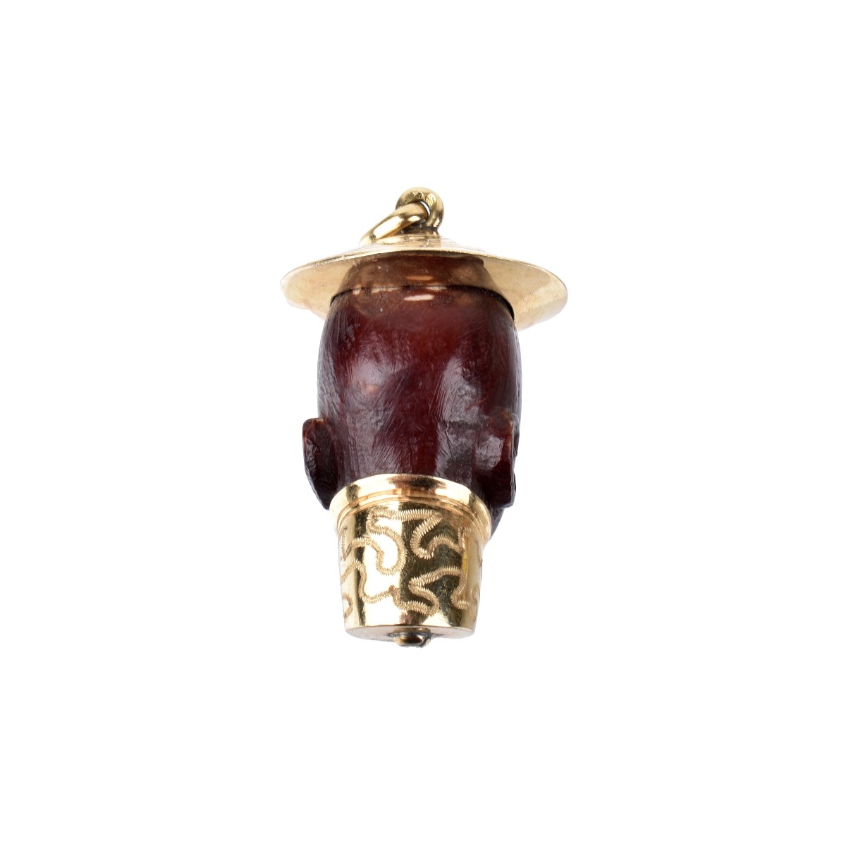 Carnelian and 18K Pendant