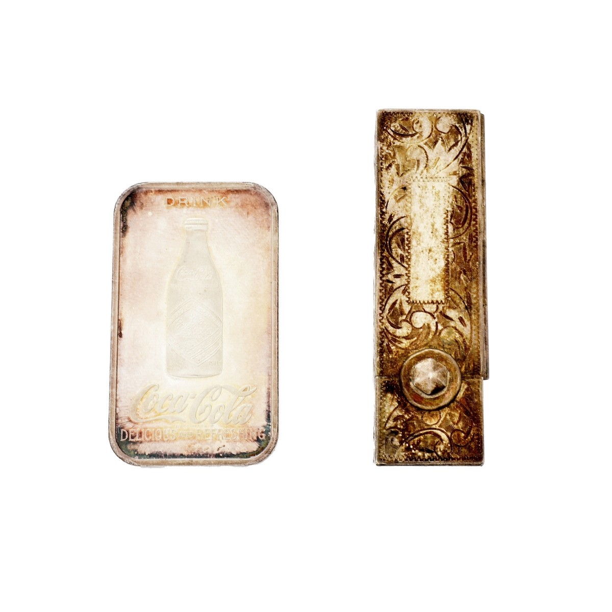 Silver Lipstick Case and Silver Ingot