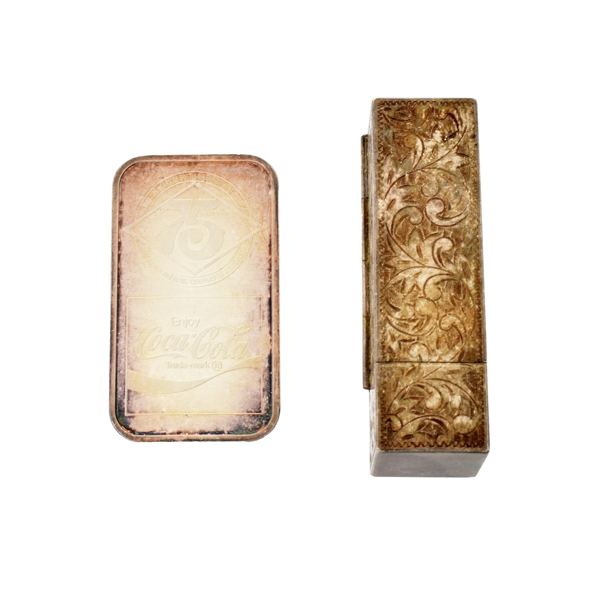 Silver Lipstick Case and Silver Ingot