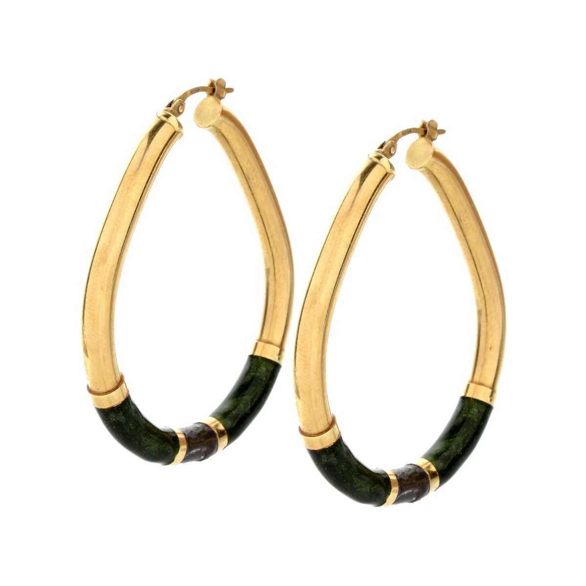 14K and Enamel Earrings