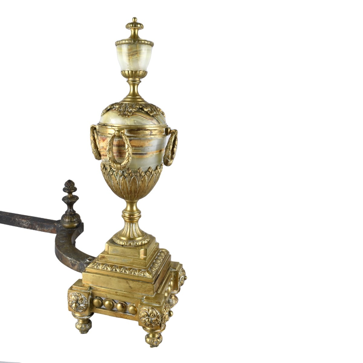 Gilt Bronze and Onyx Andirons