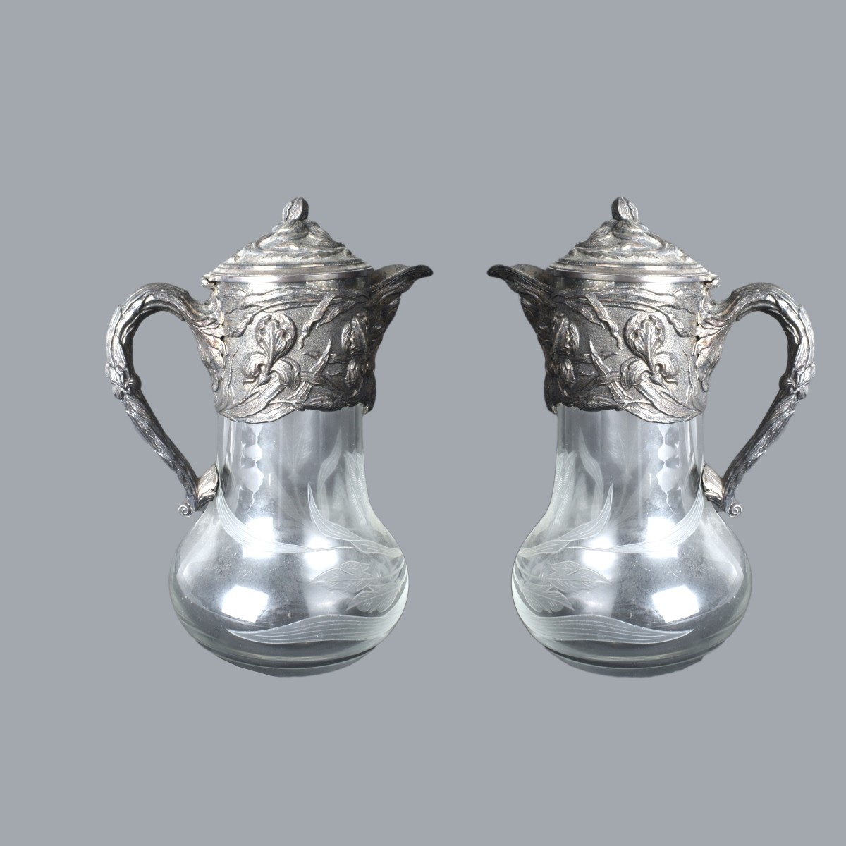 Pair of Art Nouveau Style Ewers