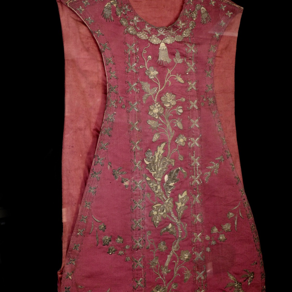 Antique Spanish Silk Embroidered Chasuble